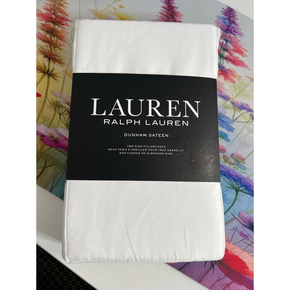 Lauren Ralph Lauren Pair Cottin King Suze Pillowcases White New